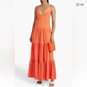 Jonathan Simkhai Vibrant Orange Midi Dress